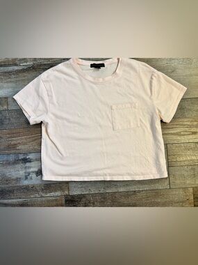 Sanctuary Pale Pink/Peach crew Neck pocket crop Tee